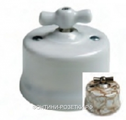 Fontini Garby Фарфор Reggia Выключатель для управления жалюзи, античная бронза, керамика под мрамор